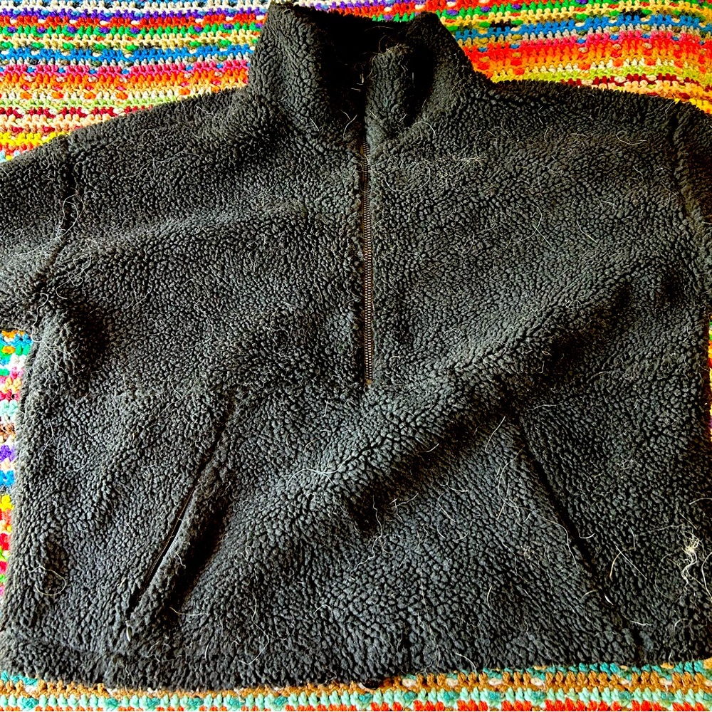Good American Cropped Zip-Up Pullover Size 12